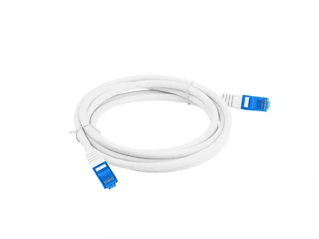 Patchcord kat.6A S/FTP LSZH CCA 3m biały Fluke Passed Lanberg