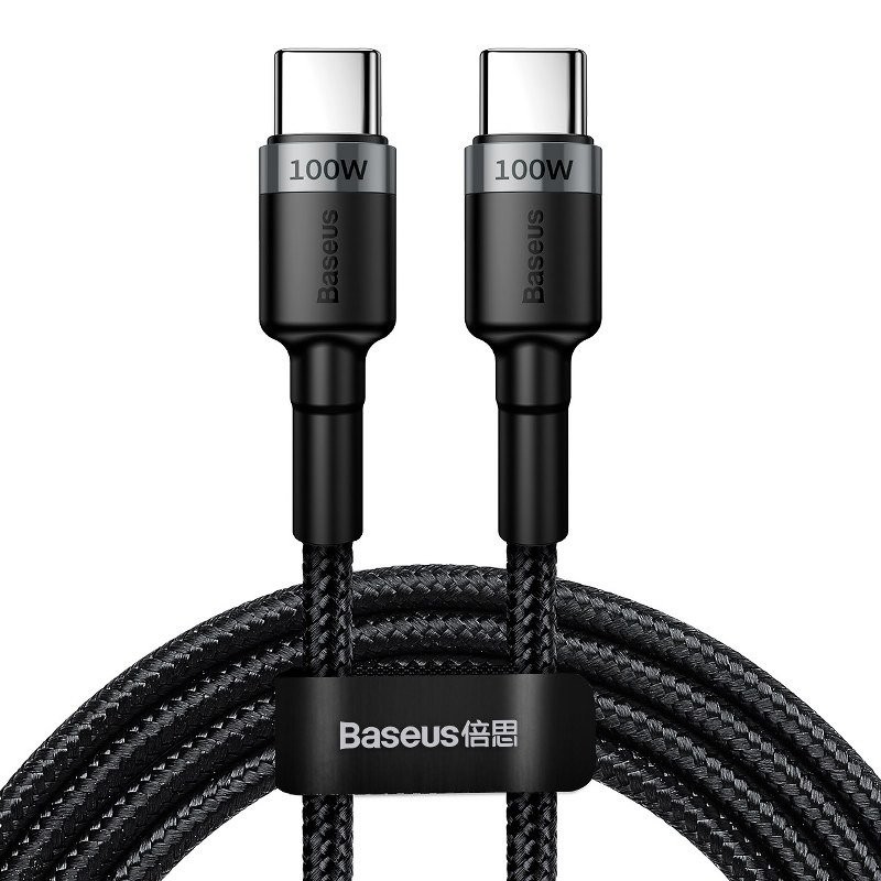 Baseus Cafule USB-C do USB-C, QC 3.0, PD 2.0, 100W, 5A, 2m (szaro-czarny)