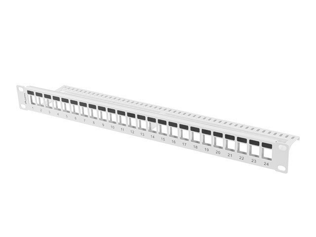 Patch panel Lanberg Patch Panel pusty 24 port 1U 19'' do modułów Keystone szary