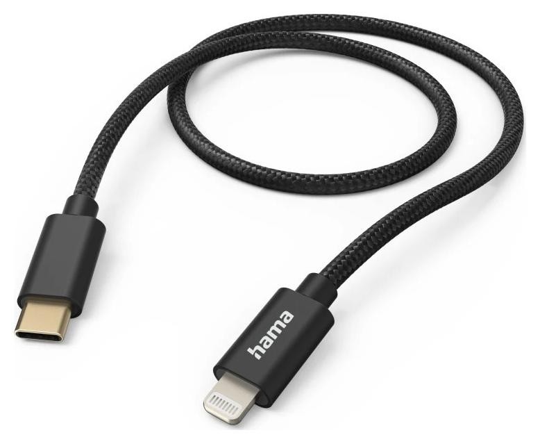 Hama Fabric USB-C - Lightning, nylonowy, czarny