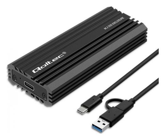 Obudowa do dysków twardych Qoltec | kieszeń NV2270 na dysk M.2 SSD | SATA | NVMe | USB-C | 2TB