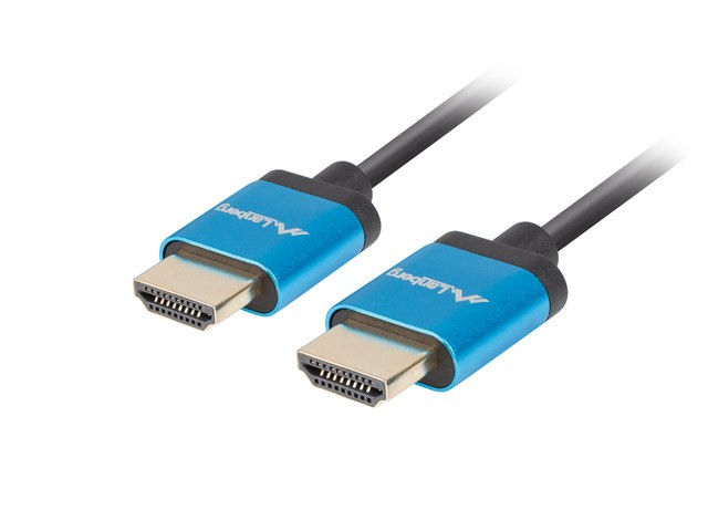 Lanberg kabel HDMI v2.0 M/M 1m 4K czarny slim