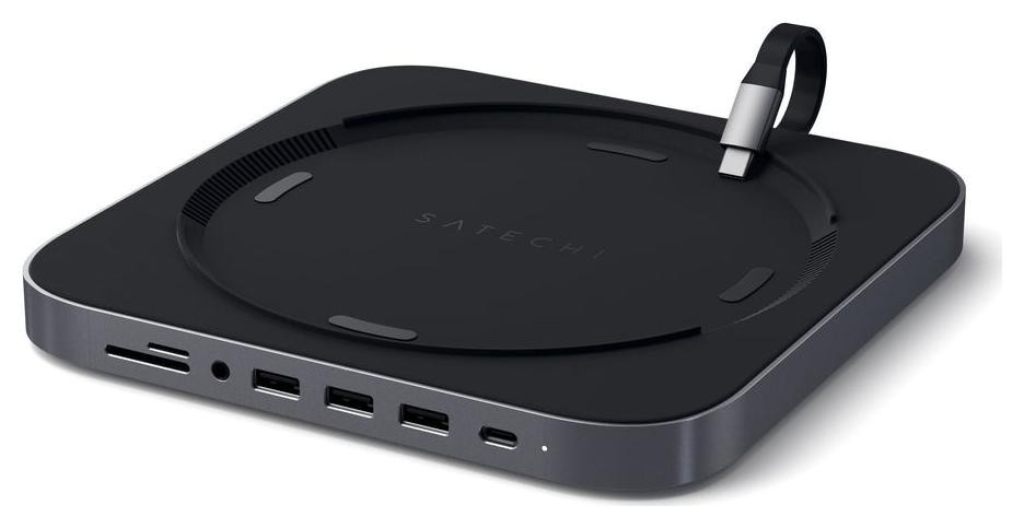 Satechi Aluminum do Mac Mini USB-C (USB-C, 3x USB-A, czytnik kart micro/SD, jack port) (gwiezdna szarość)