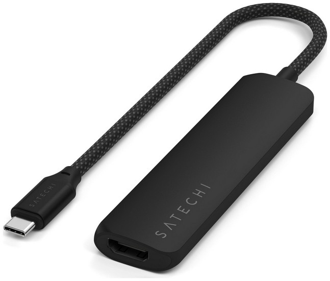 Satechi 4-w-1 USB-C Slim Multiport 4K USB-C (USB-C, 4K HDMI, 2x USB-A) (czarny)