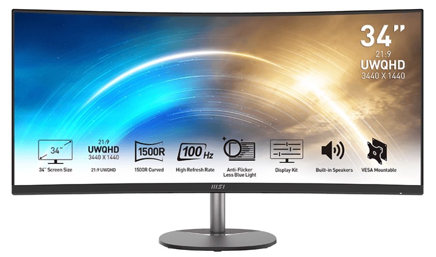 MSI PRO MP341CQ - 100Hz | UWQHD | 34'' | VA | 1ms