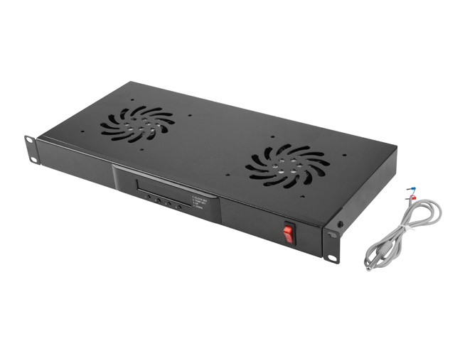 Akcesoria do szaf Lanberg Panel wentylacyjny do szafy 19'' czarny 2 wentylatory