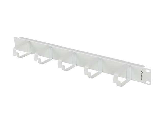 Akcesoria do szaf Lanberg Organizer Kabli 19'' 1U z 5 metalowymi uchwytami typ B szary