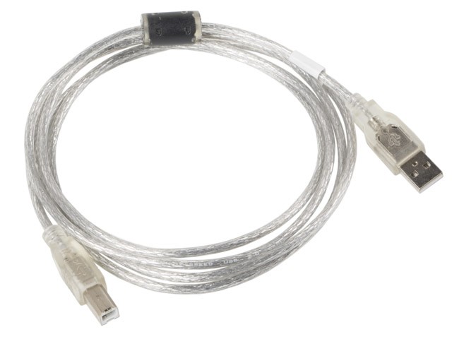 Lanberg kabel USB-A - USB-B M/M 2.0 1.8m przezroczysty ferryt