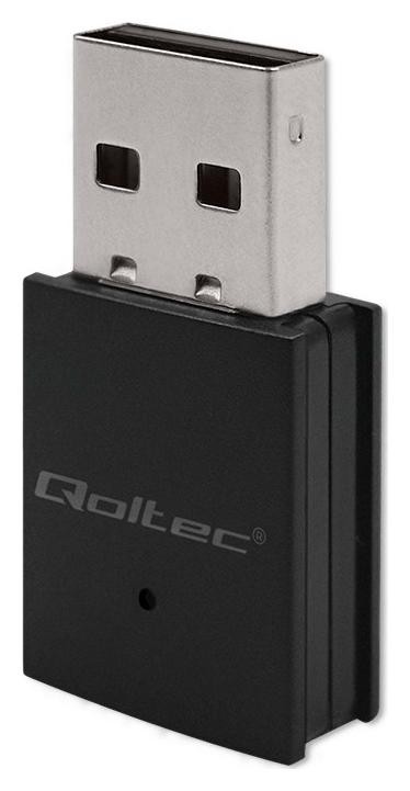 Qoltec 56989 Bezprzewodowy mini adapter WiFi | Standard AC | BT 4.0 | USB 2.0 | 600Mbps