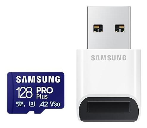 Samsung Pro PLUS microSDXC 128GB UHS-I U3 [Zapis 130MB/s Odczyt 180MB/s] z czytnikiem