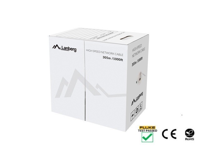 Lanberg kabel LAN UTP kat.5E 305m drut CU zielony fluke passed