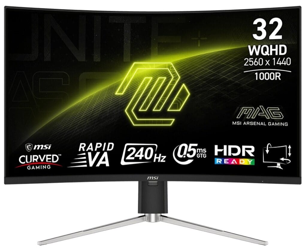 MSI MAG 325CQRXF E2 - 31.5'' | Rapid VA Curve 1000R | QHD | 0.5ms | 240Hz