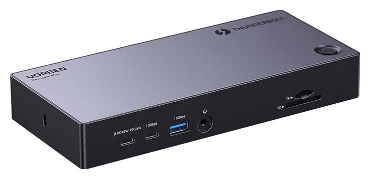 Ugreen 13w1 Revodok Max 313 TB 4 | 2x USB 3.0 | USB 3.2 | USB-C 3.2 | HDMI 2.1 | DisplayPort 1.4 | SD/microSD | RJ45 | AUX 3.5mm | PD 140W