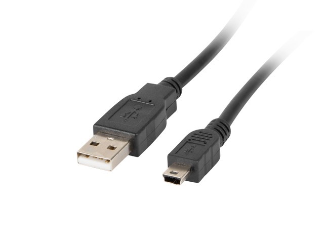 Lanberg kabel mini USB - USB-A M/M 2.0 1.8m czarny