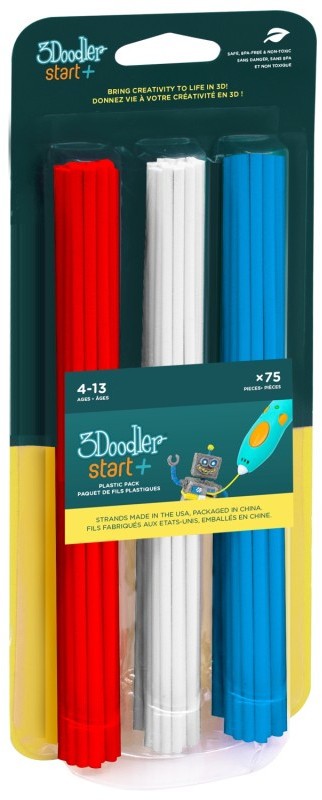 Eko 3Doodler Start Filament Eko | 2.5mm | 75 sztuk | 3 kolory Cherry Red/Simply White/Ocean Blue