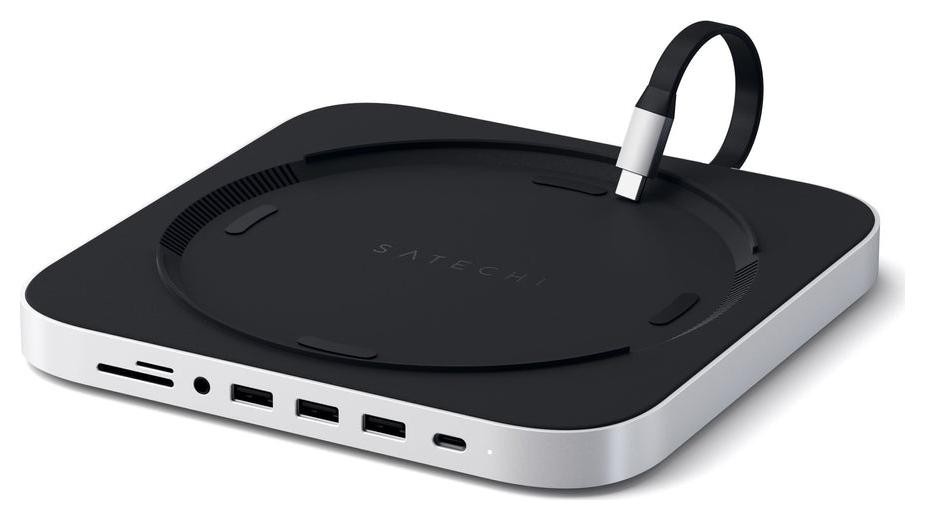 Satechi Aluminum do Mac Mini USB-C (USB-C, 3x USB-A, czytnik kart micro/SD, jack port) (srebrny)