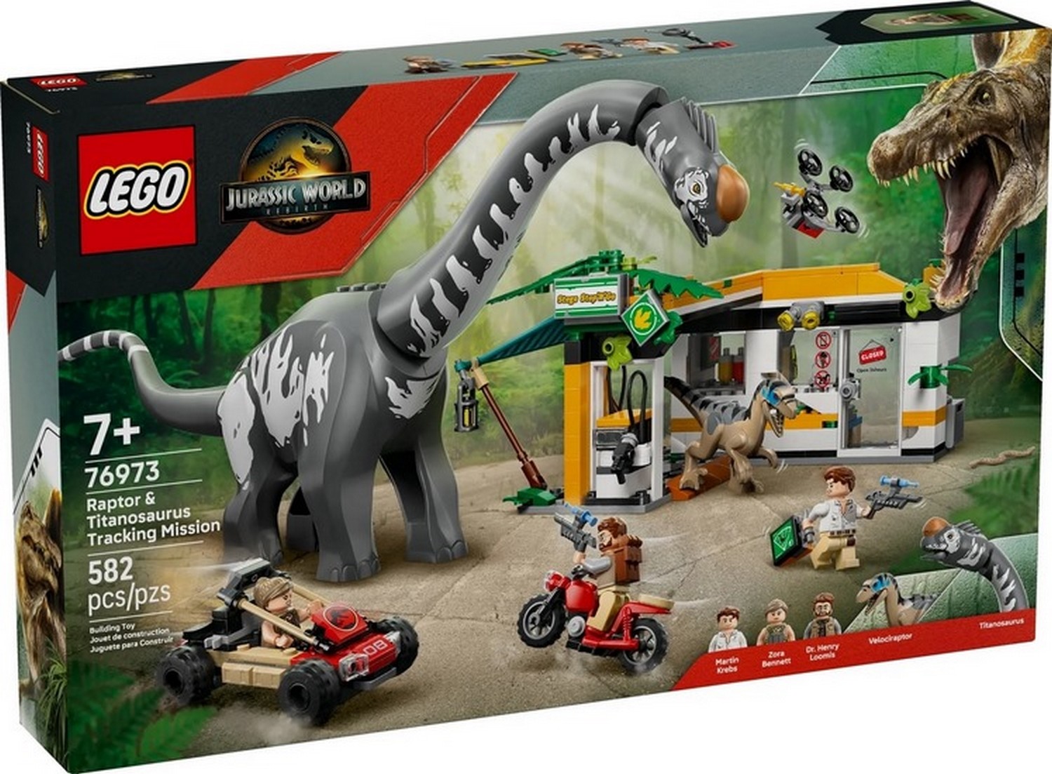 Klocki konstrukcyjne LEGO Jurassic World 76973 Na tropie tytanozaura i raptora