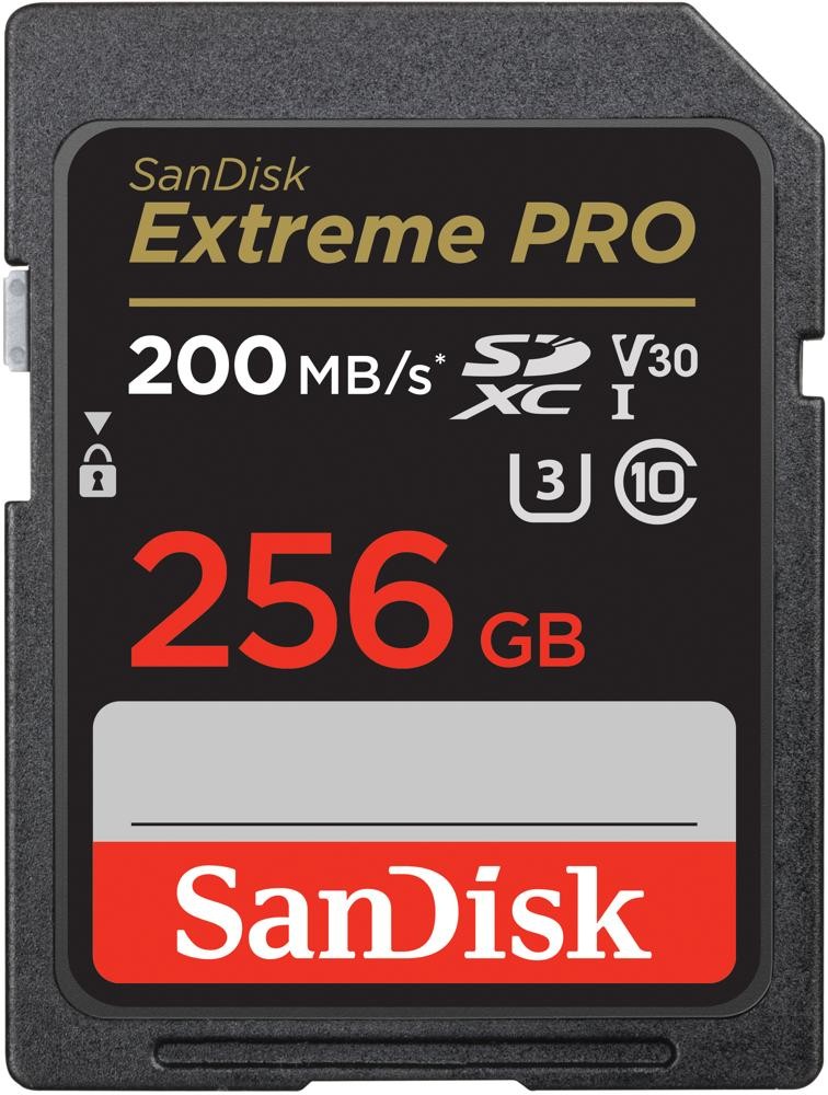 SanDisk SDXC 256GB Extreme Pro 200/140 MB/s V30 UHS-I U3