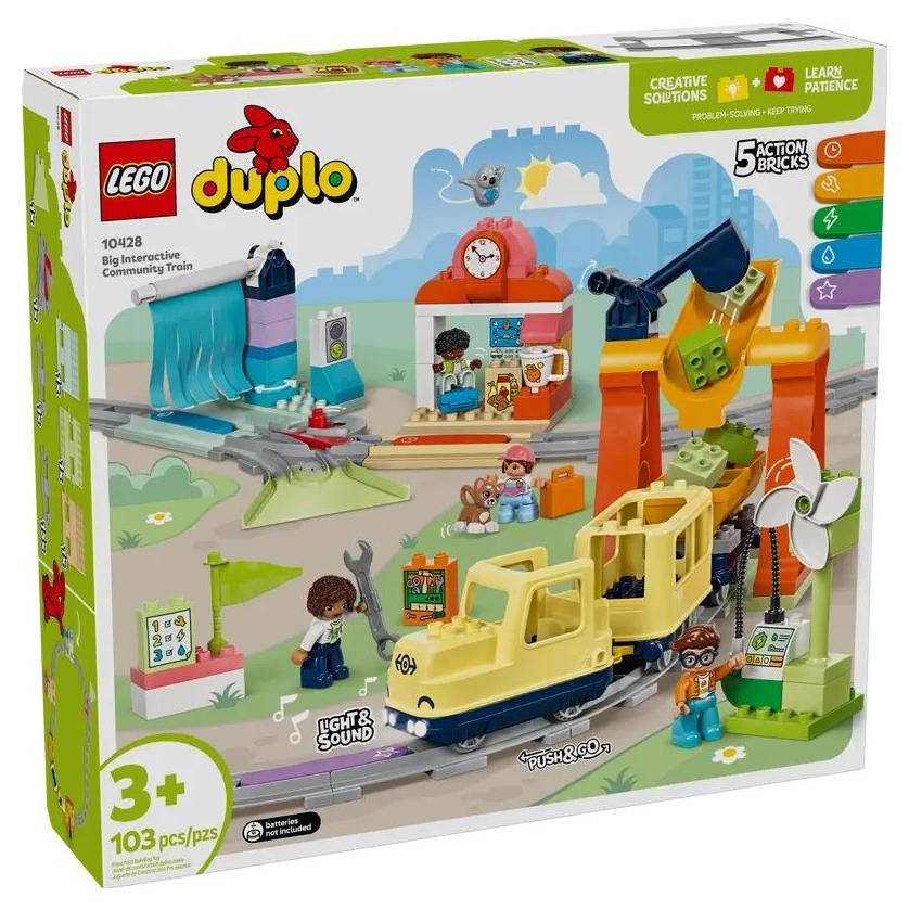Klocki konstrukcyjne LEGO Duplo Town 10428 Duży interaktywny pociąg miejski