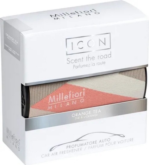 Zapach samochodowy Millefiori Milano Car Icon Textile Geometric Orange Tea