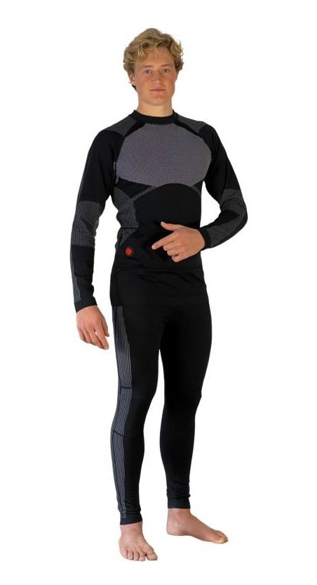Zestaw bielizny Glovii Ogrzewany zestaw bielizny termoaktywnej, rozmiar XL, czarny