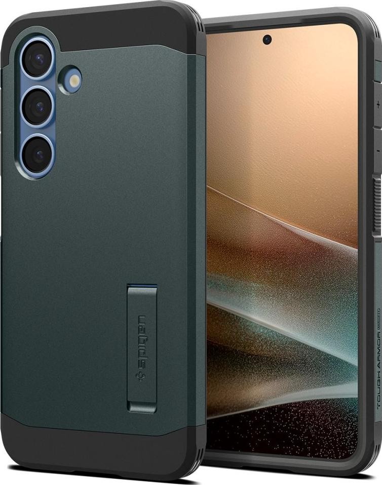 Etui typu plecki Spigen Tough Armor Magsafe do Galaxy S25+ zielony