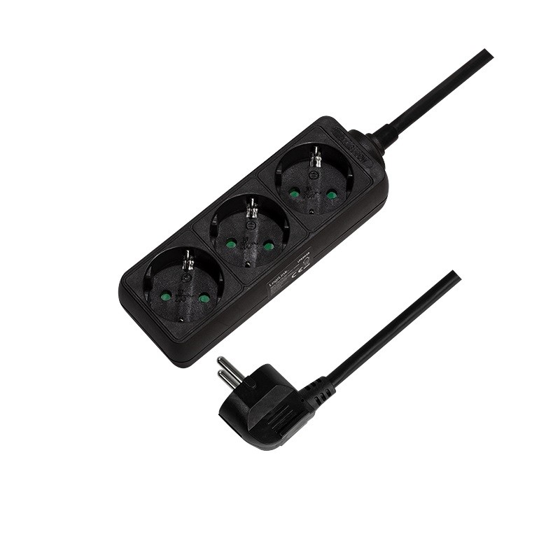 LogiLink 3 gniazda 1.4m czarna