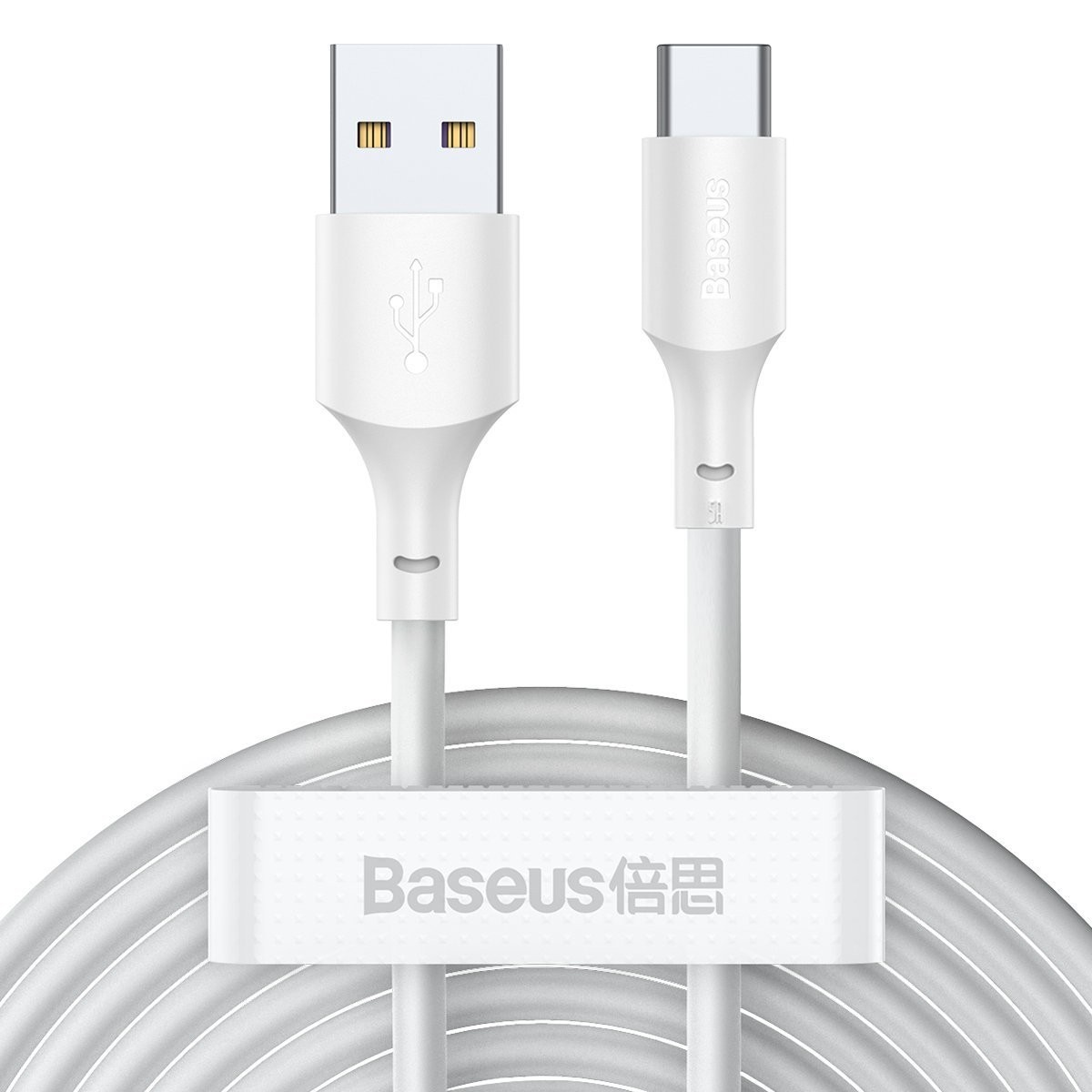 Baseus Simple Wisdom USB do USB-C, 40W, 5A, 1.5m (biały) 2szt.