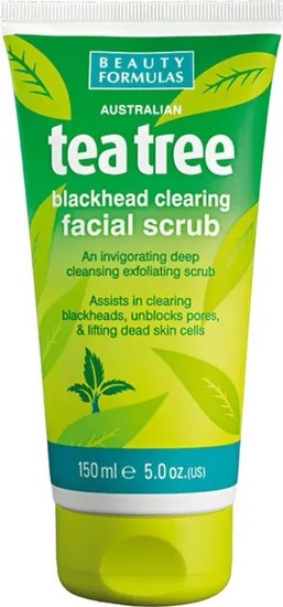 Damski Beauty Formulas Tea Tree Oczyszczający Peeling Do Twarzy 150ml