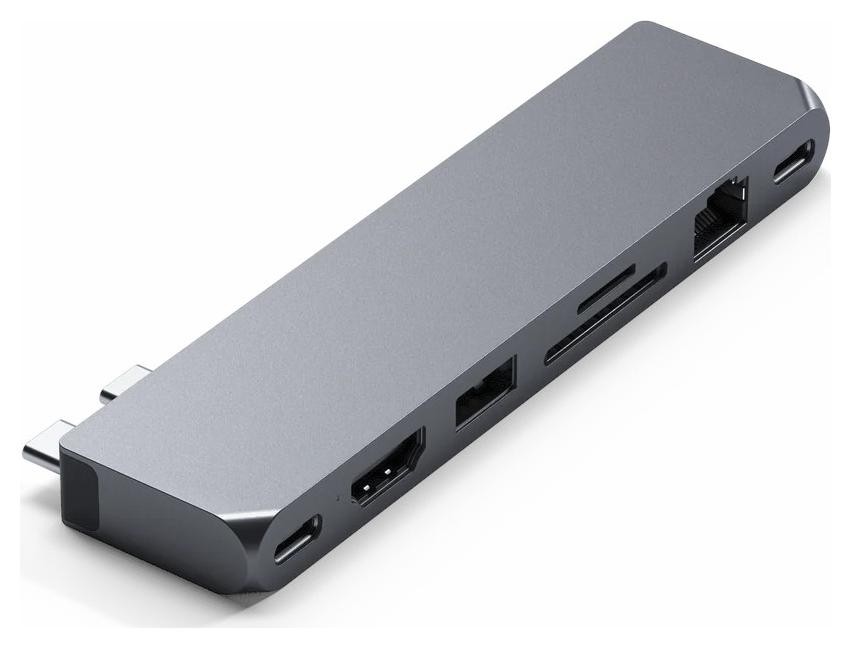 Satechi Pro Hub Max USB-C do MacBook (2x USB-C, USB-A, 4K HDMI, czytnik kart micro/SD, Ethernet, jack port) (gwiezdna szarość)