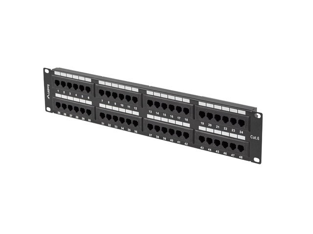 Patch panel Lanberg Patch Panel 48 port 2U 19'' kat.6 UTP czarny