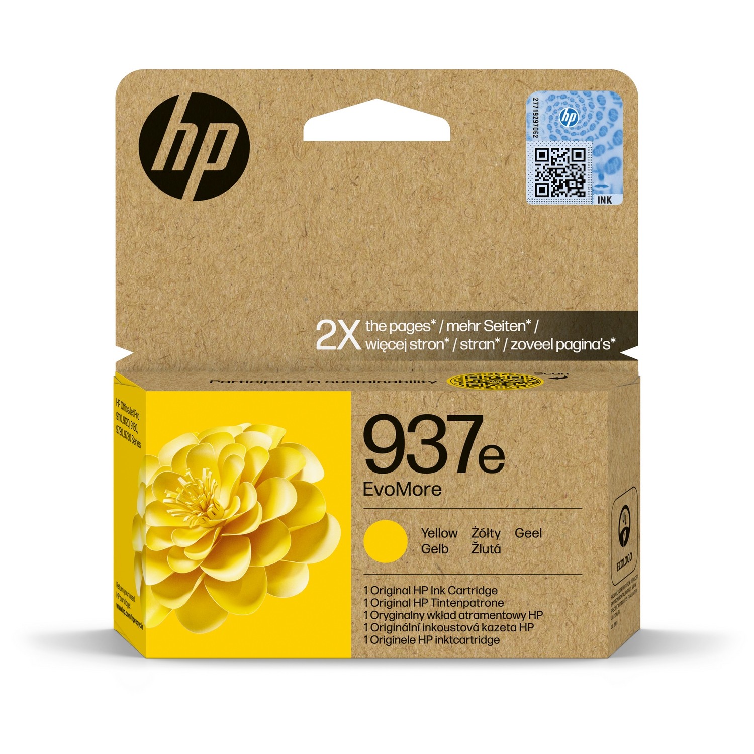 Oryginał HP No. 937 żółty Instant Ink EVOMORE