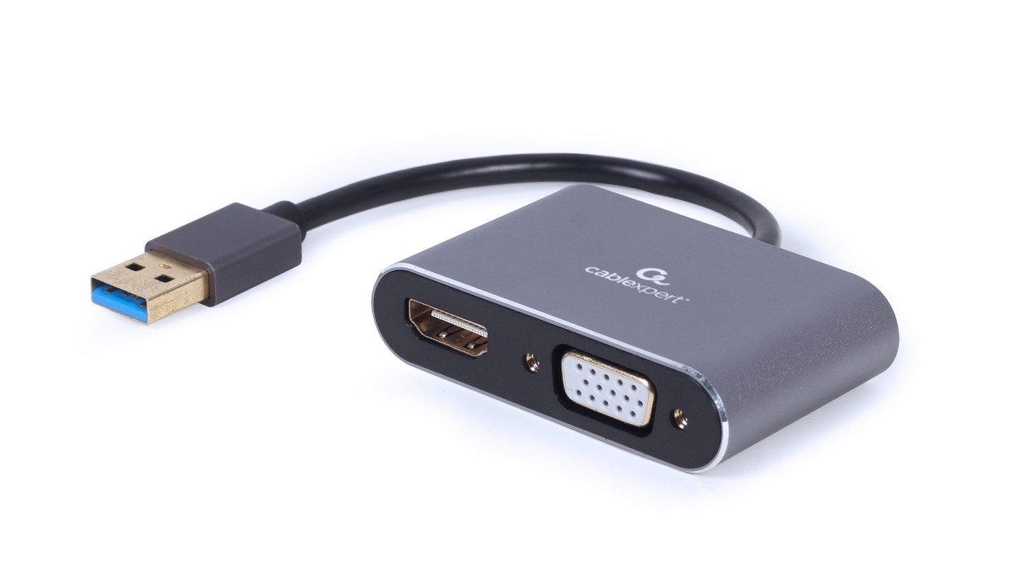Gembird Adapter z USB na HDMI+VGA szary