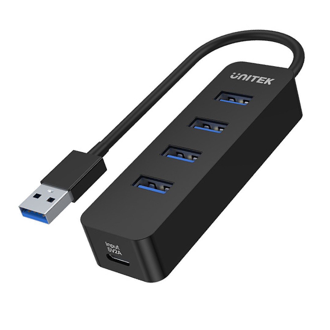 Unitek Hub USB-A, 4 porty USB 3.0, aktywny, 10 W