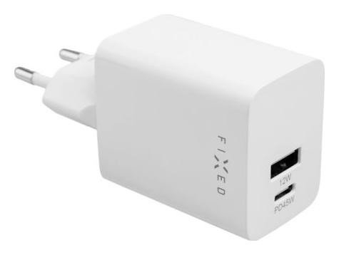 Fixed Mini USB-C/USB Travel Charger 45W, biały