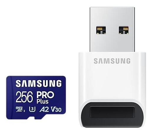 Samsung Pro PLUS microSDXC 256GB UHS-I U3 [Zapis 130MB/s Odczyt 180MB/s] z czytnikiem
