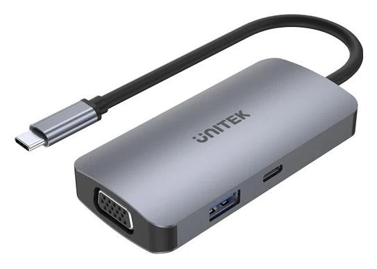 Unitek USB-C 1xUSB 3.1 Gen1 VGA 2xHDMI PD MST