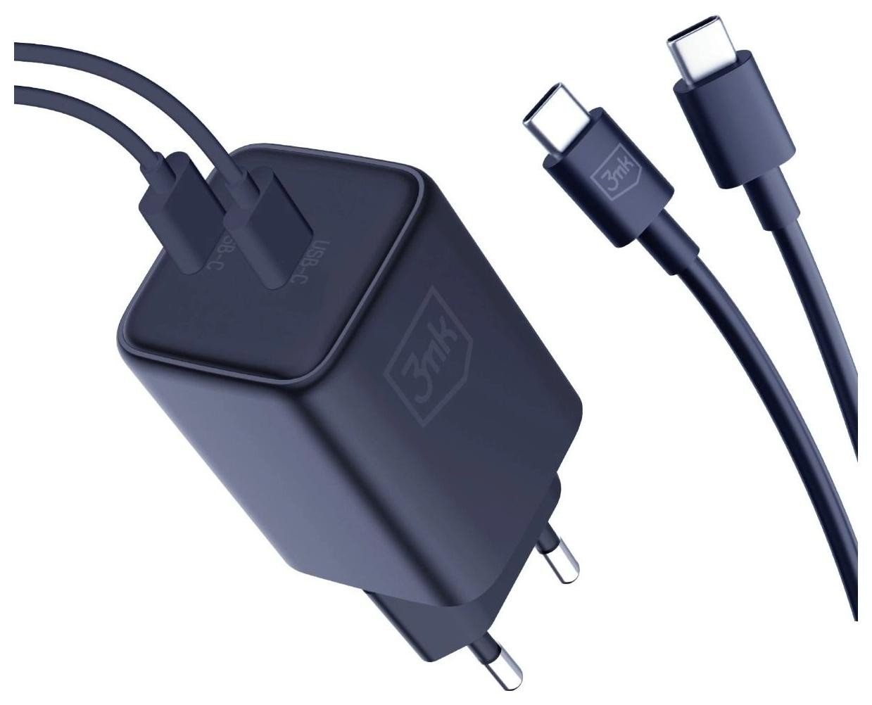 3mk Hyper Charger PD 45W Czarny +2 Kable USB-C/C