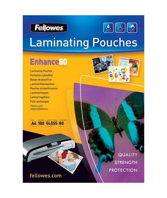 Przezroczyste Fellowes 80mik blyszczące 100szt (5306114) A4