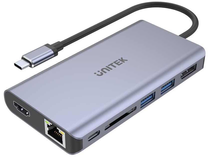 Unitek USB-C 2x USB 3.1 HDMI DP RJ45 czytnikSD