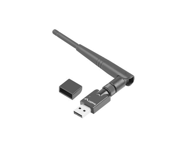 Lanberg bezprzewodowa karta sieciowa WiFi USB 2.0 N150 1 zewnętrzna antena