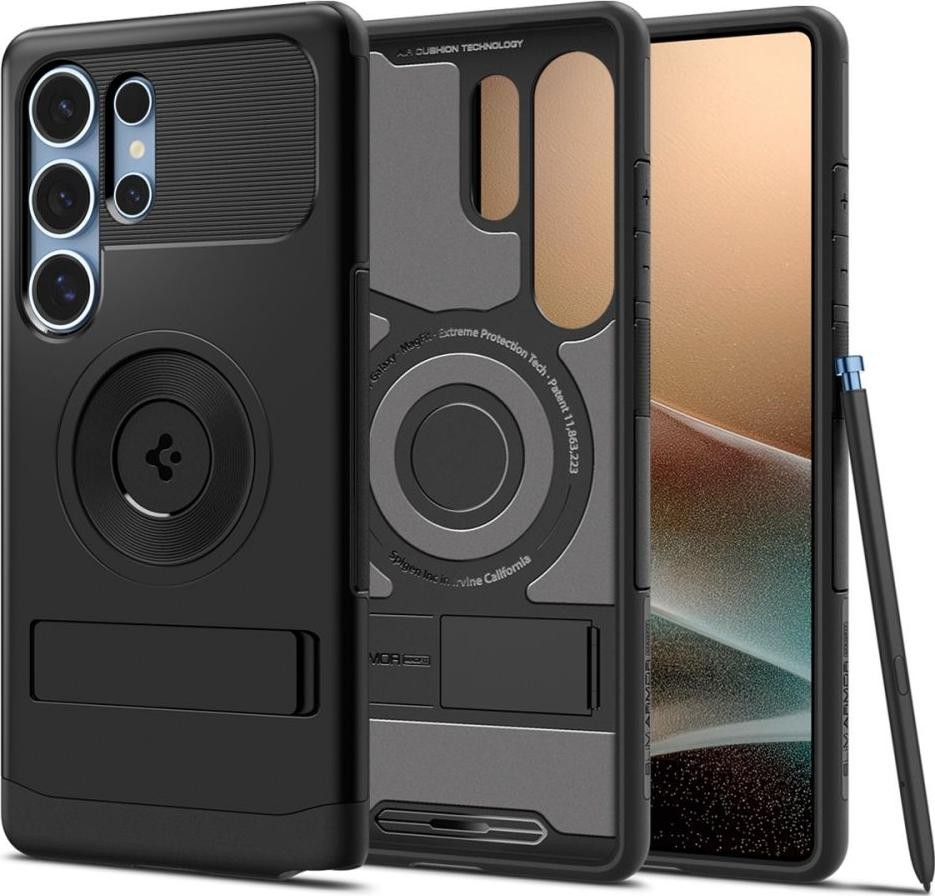 Etui typu plecki Spigen Slim Armor Magsafe do Galaxy S25 Ultra czarny
