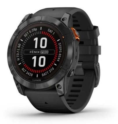 Garmin Fenix 7X Pro Solar czarny z czarnym paskiem
