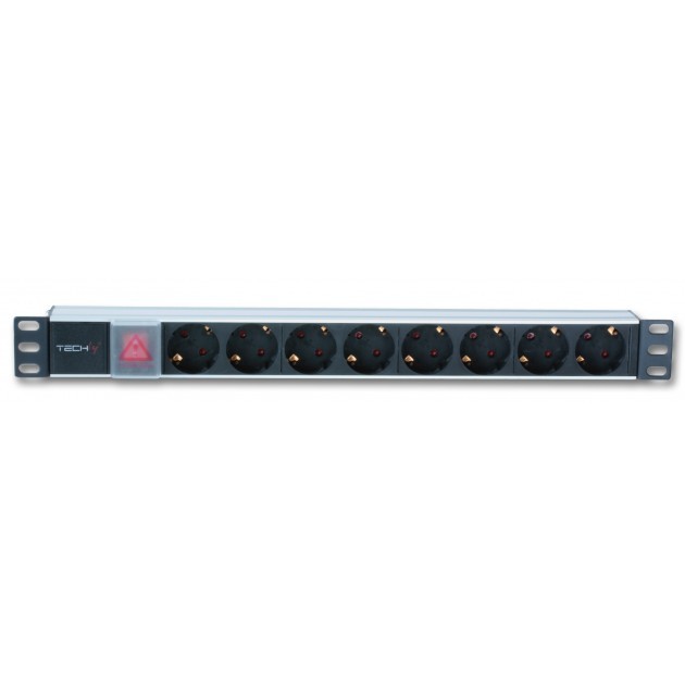 Techly Listwa zasilająca 8 gniazd 3m 250V/16A do szaf Rack 19'' 1U