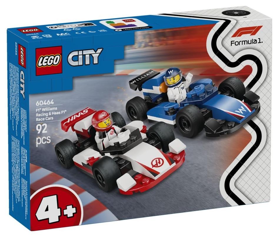 Klocki konstrukcyjne LEGO City 60464 F1 Bolidy Williams Racing i Haas F1