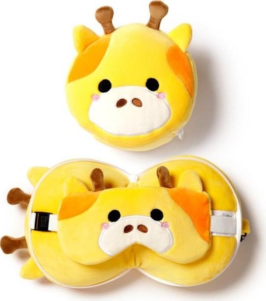 Zestaw Relaxeazzz Żyrafa Pluszowy Zestaw: Poduszka + Opaska Na Oczy