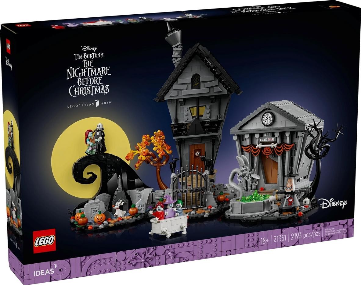 Klocki konstrukcyjne LEGO Ideas 21351 Disney: Miasteczko Halloween Tima Burtona
