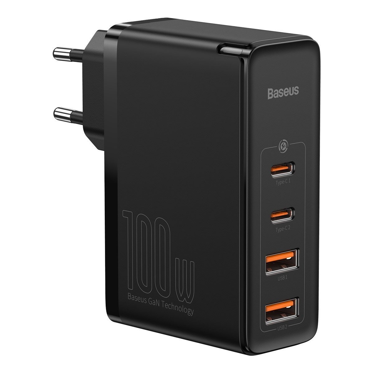Baseus GaN2 Pro, 2x USB + 2x USB-C, 100W, EU (czarna)
