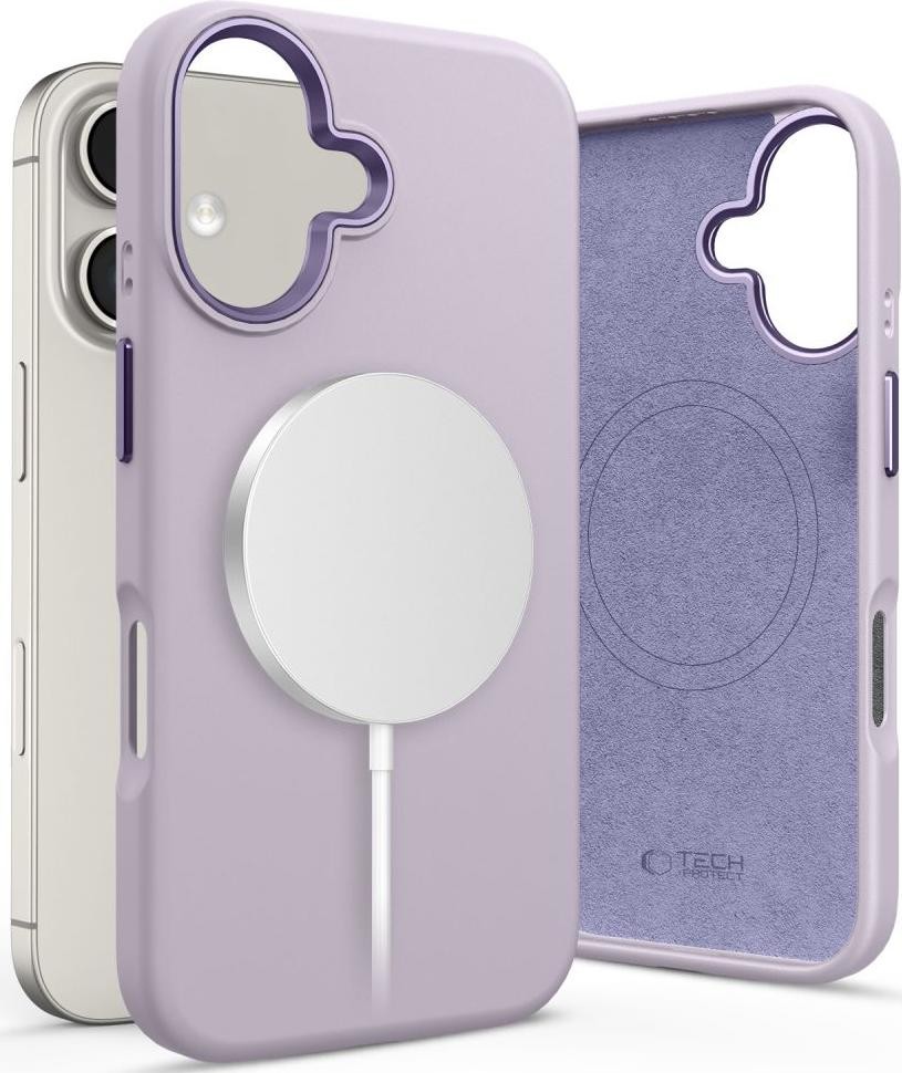 Etui typu plecki Tech-Protect Silicone Pure MagSafe iPhone 16 fioletowy