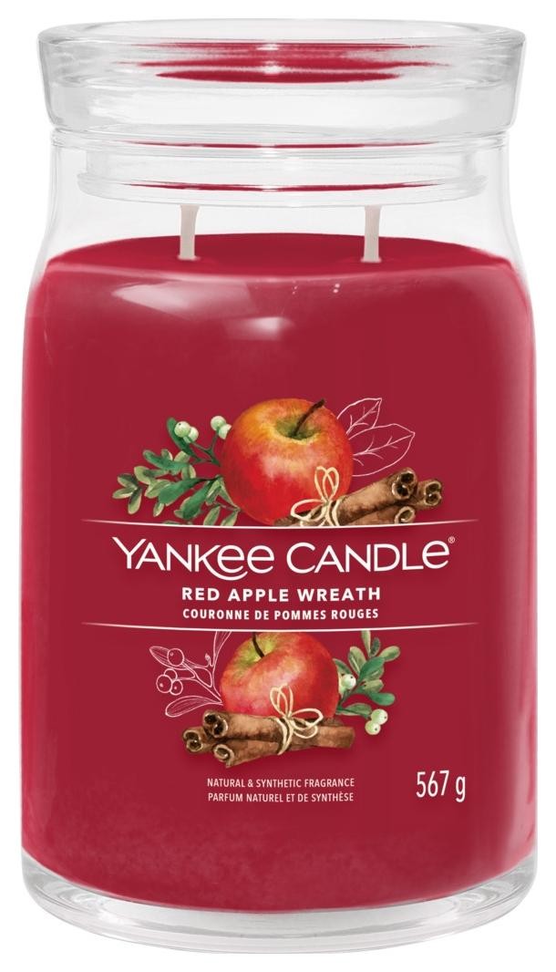 Świeczka duża Yankee Candle Signature Red Apple Wreath Świeca Duża 567g